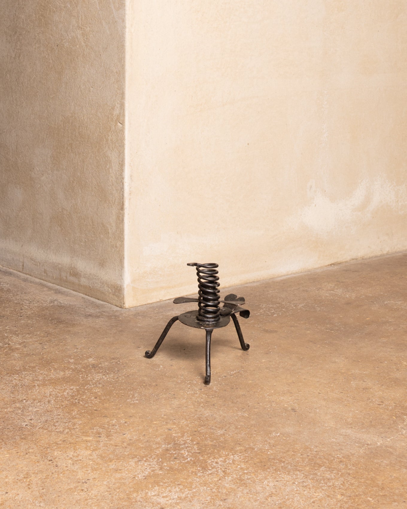Forged iron candleholder