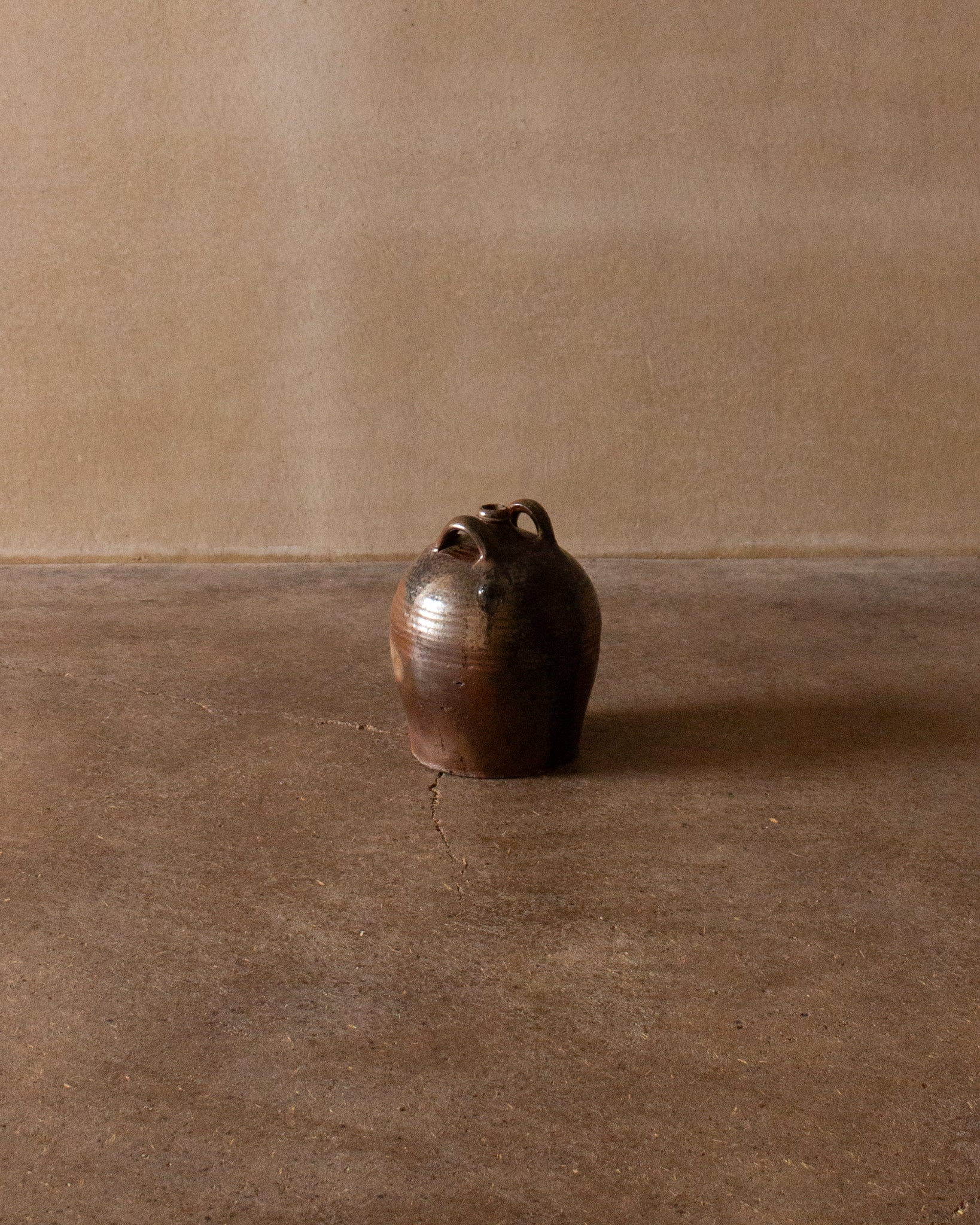 Double-handled stoneware jug