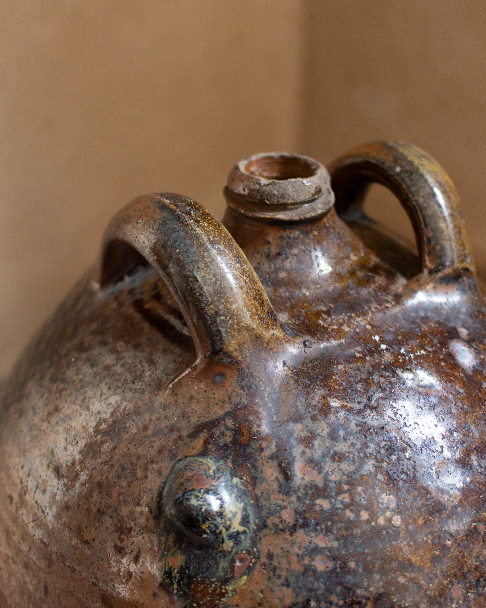 Double-handled stoneware jug