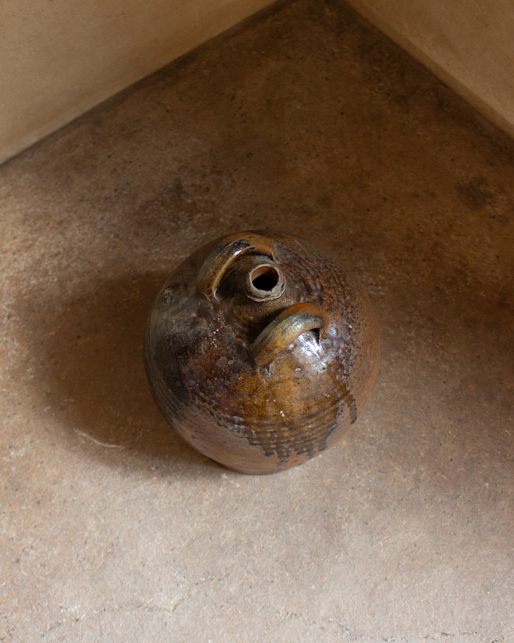 Double-handled stoneware jug