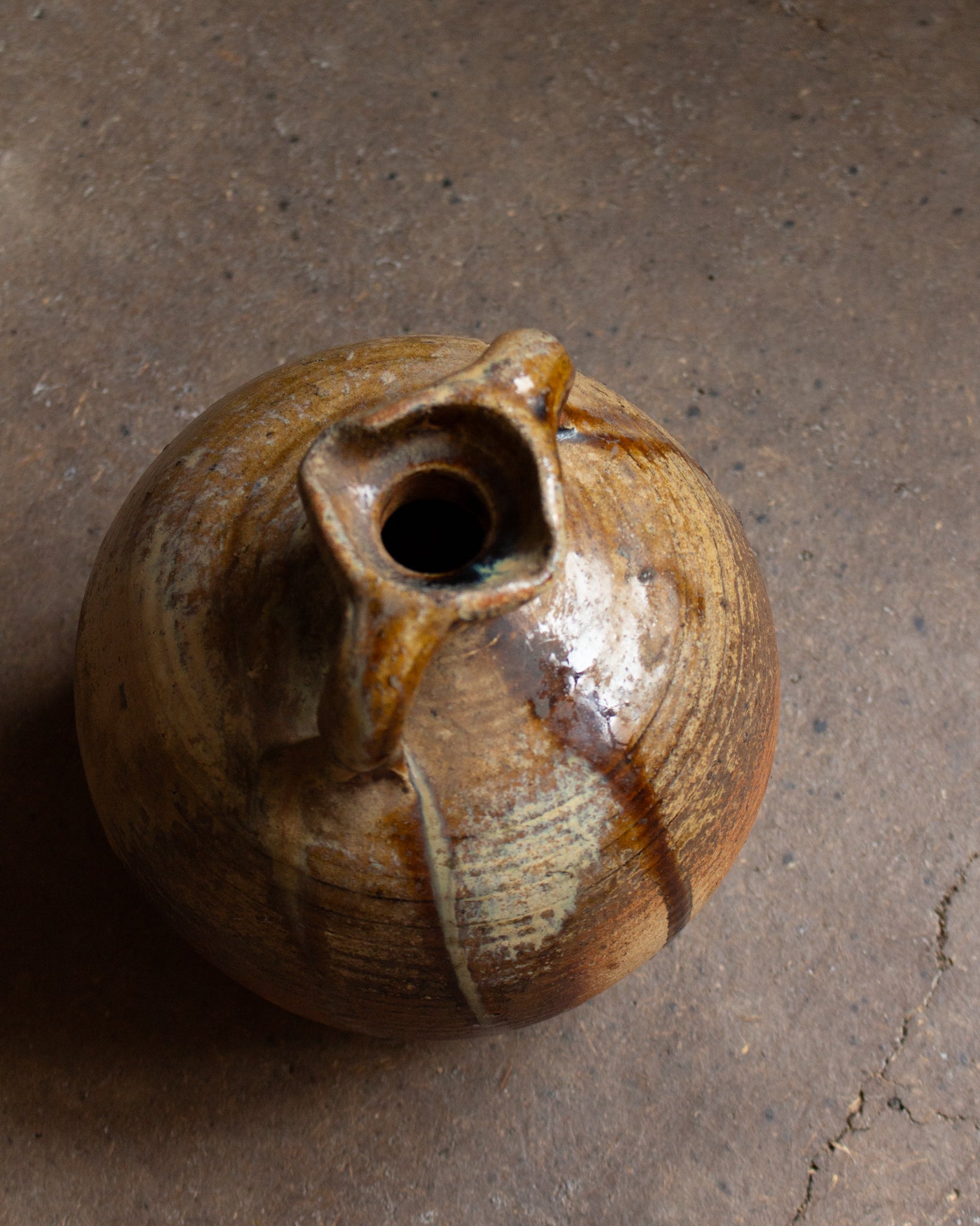 Two-handled stoneware jug