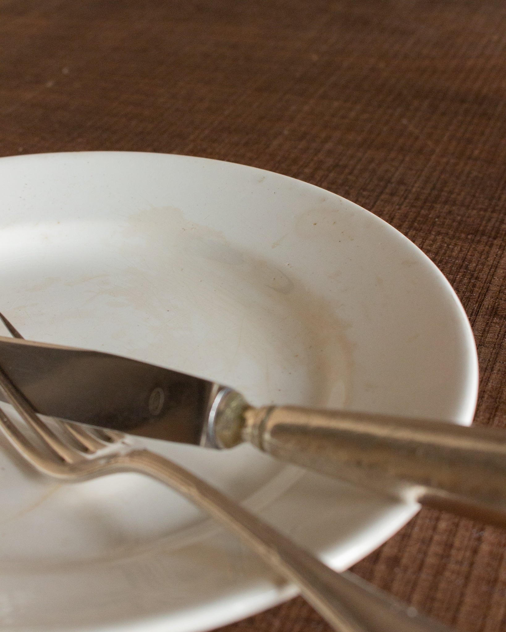 White simple glazed earthenware plate
