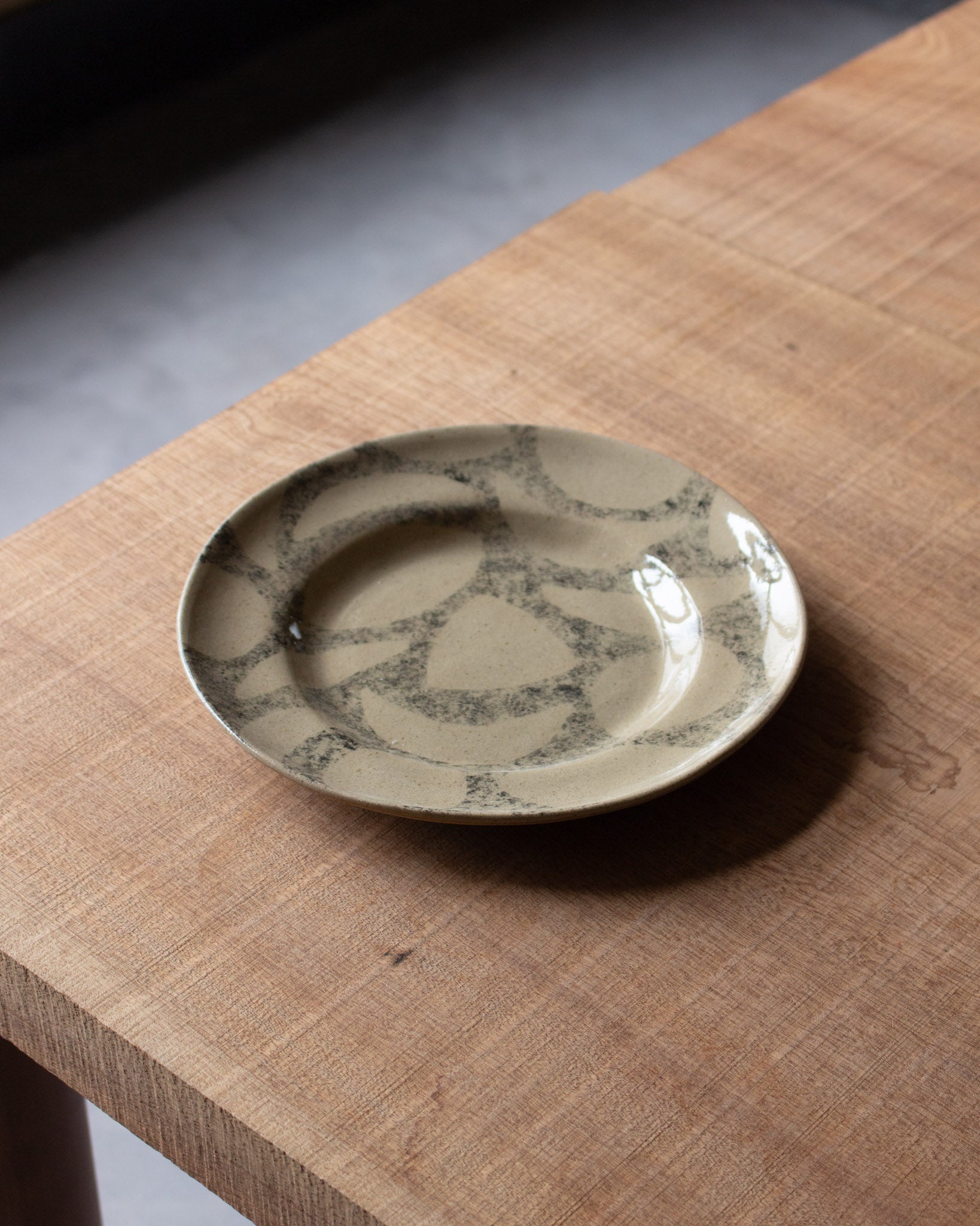 Stippled shapes stoneware serving dish<br>Lydia