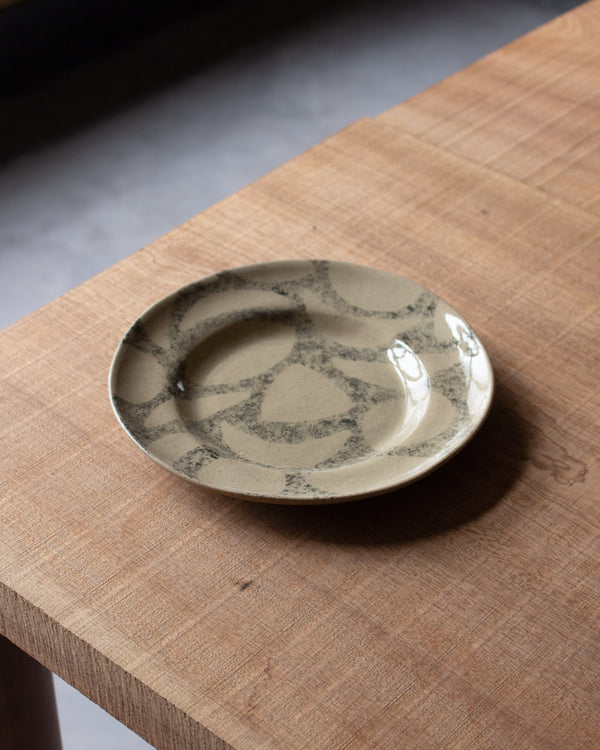 Stippled shapes stoneware serving dish<br>Lydia