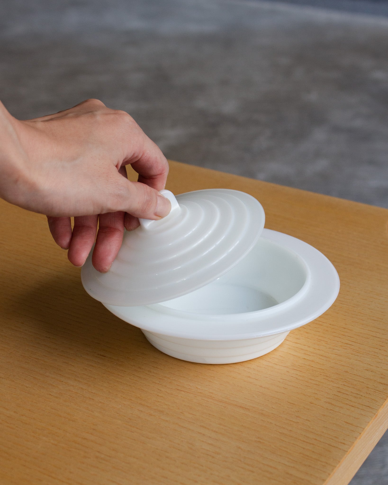 Rare Opaline Glass Butterdish<br>Artek