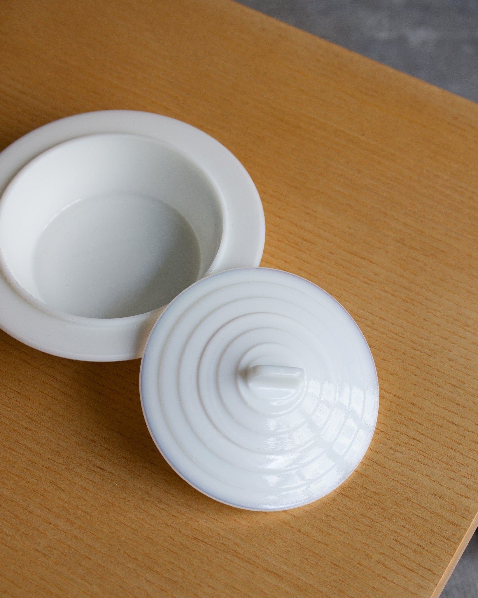 Rare Opaline Glass Butterdish<br>Artek
